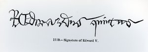 Signature du roi Édouard V (1470-83) - English School